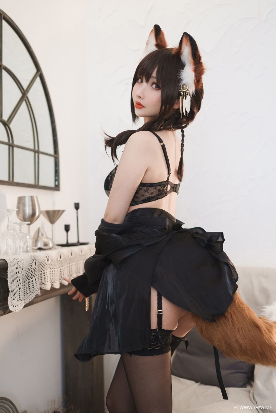 知名动漫Coser@rioko凉凉子 人形狐-像素点