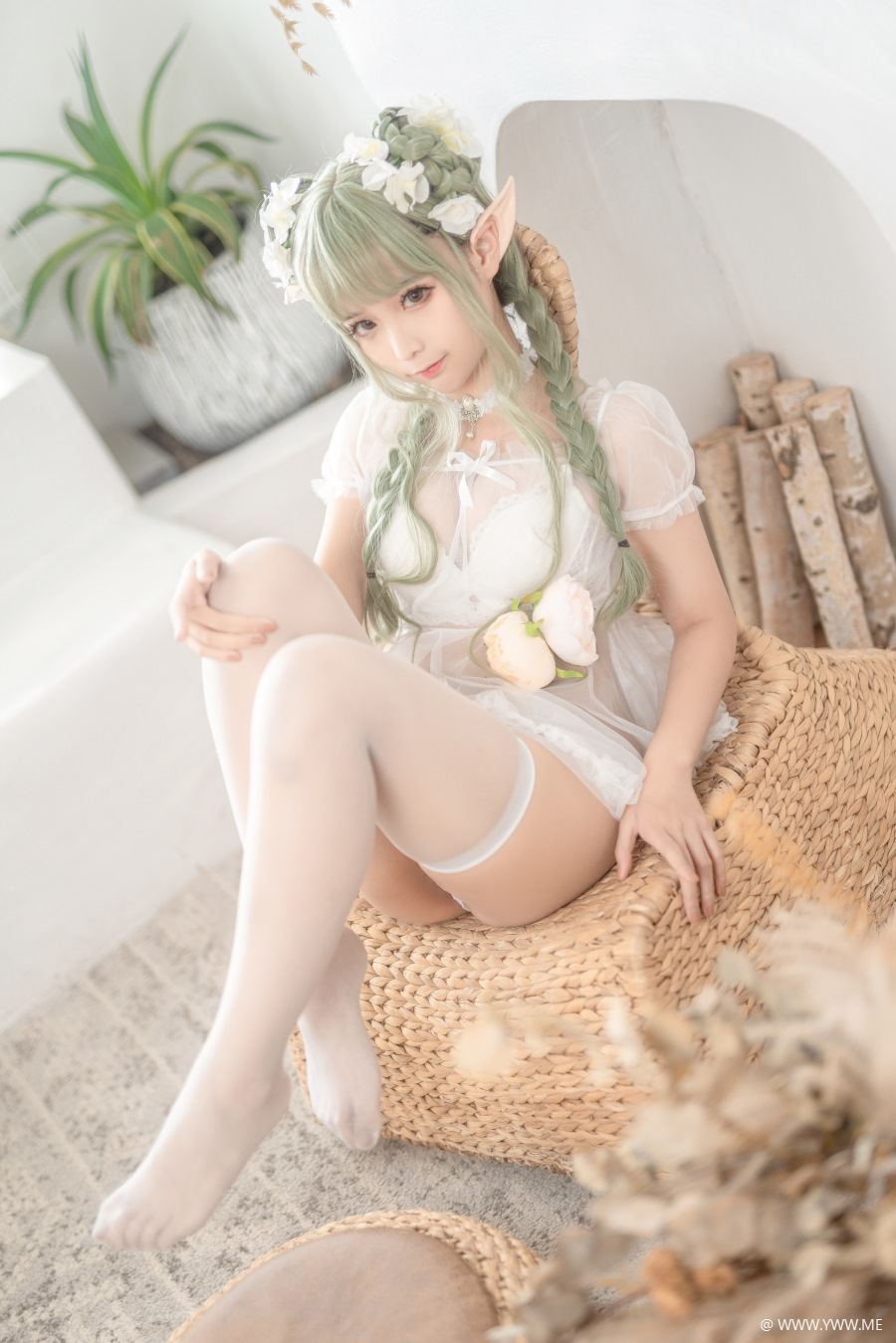 知名Coser@蠢沫沫 《尖耳国度》绿精灵-像素点