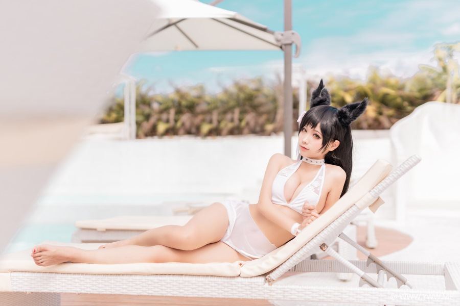 知名Coser@蠢沫沫 爱宕 犬 泳装-像素点