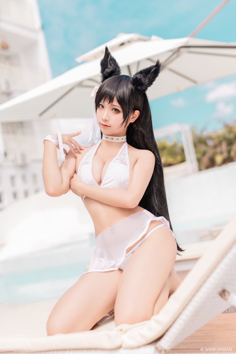 知名Coser@蠢沫沫 爱宕 犬 泳装-像素点