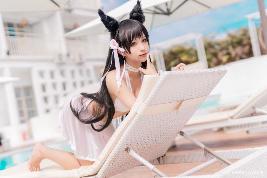 知名Coser@蠢沫沫 爱宕 犬 泳装-像素点