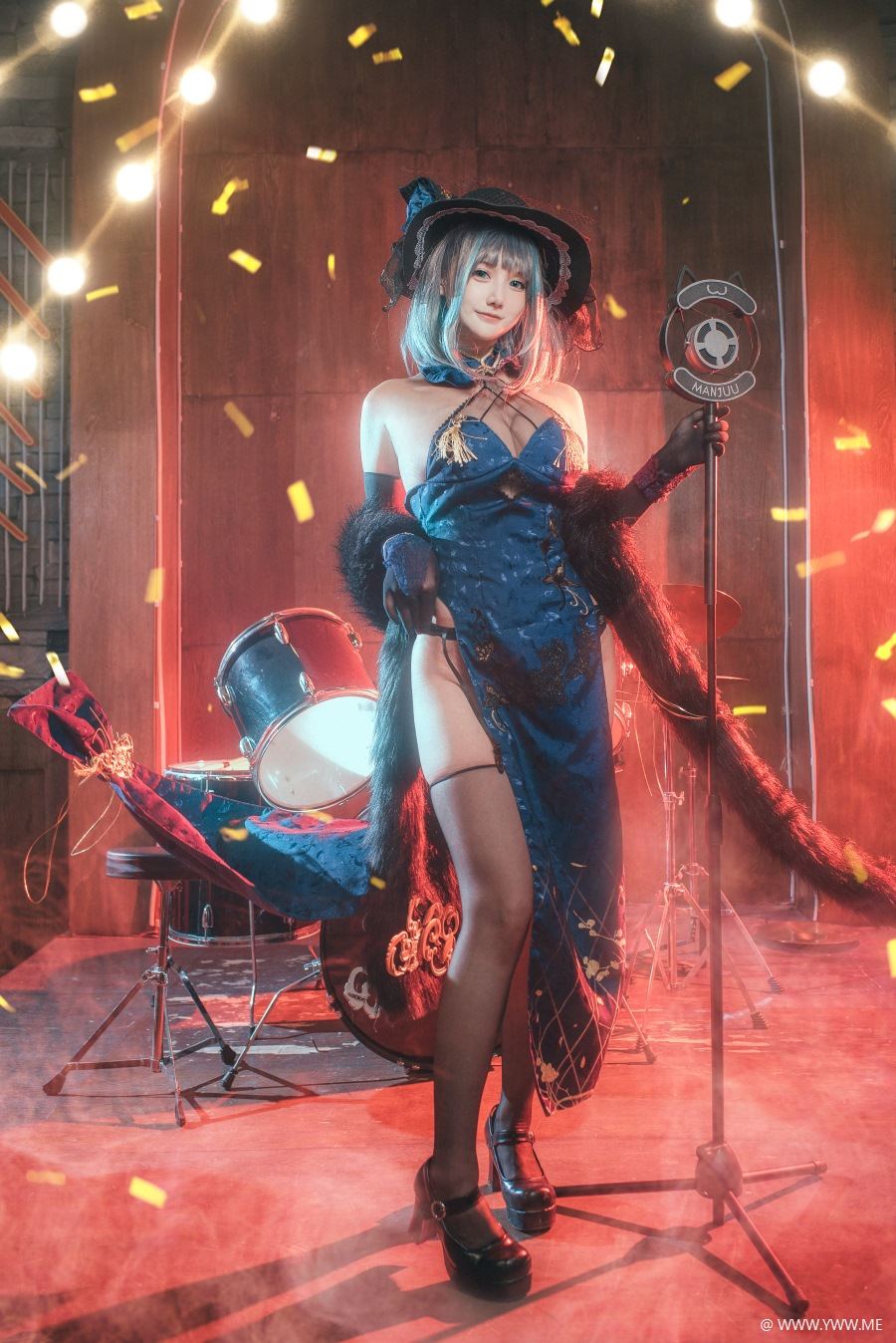 @仙九Airi – 柴郡旗袍-像素点