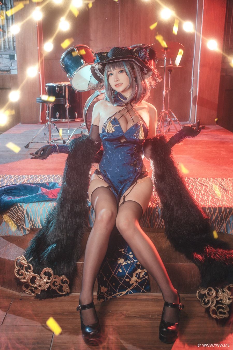 @仙九Airi – 柴郡旗袍-像素点