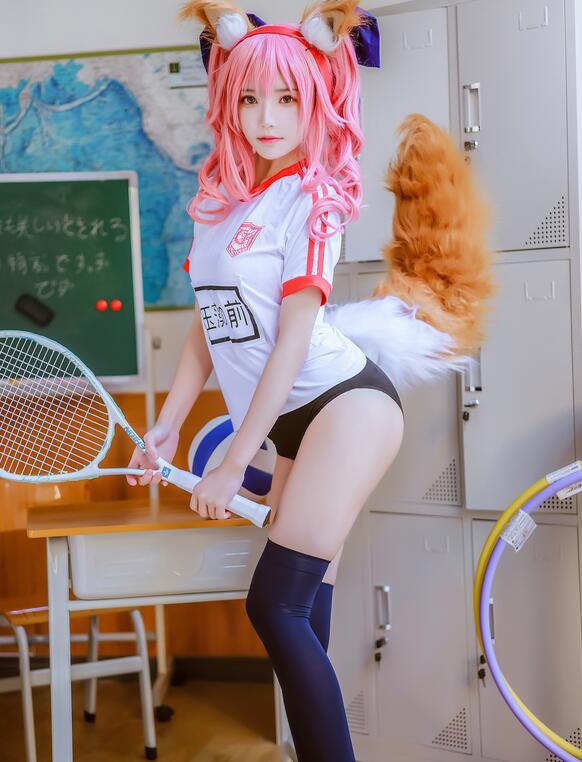萝莉风COS 桜桃喵 – 玉藻前体操服