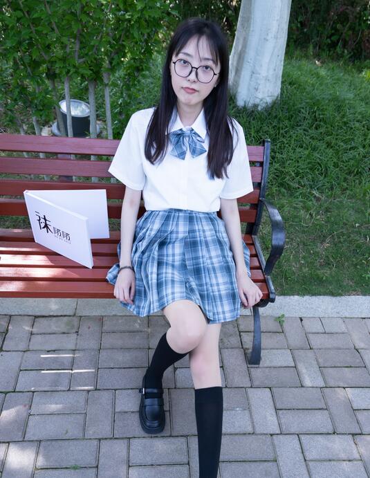 [BoBoSocks袜啵啵] NO.007 稚予-JK制服、皮鞋、黑色中筒棉袜、肉丝（常规版）