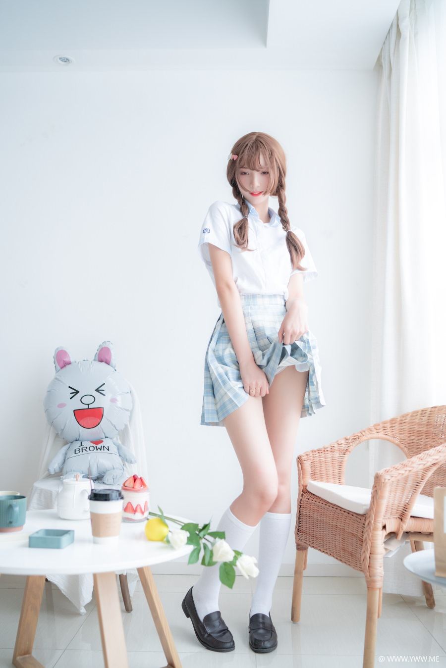 西瓜少女 – 民宿私房淡蓝JK-像素点