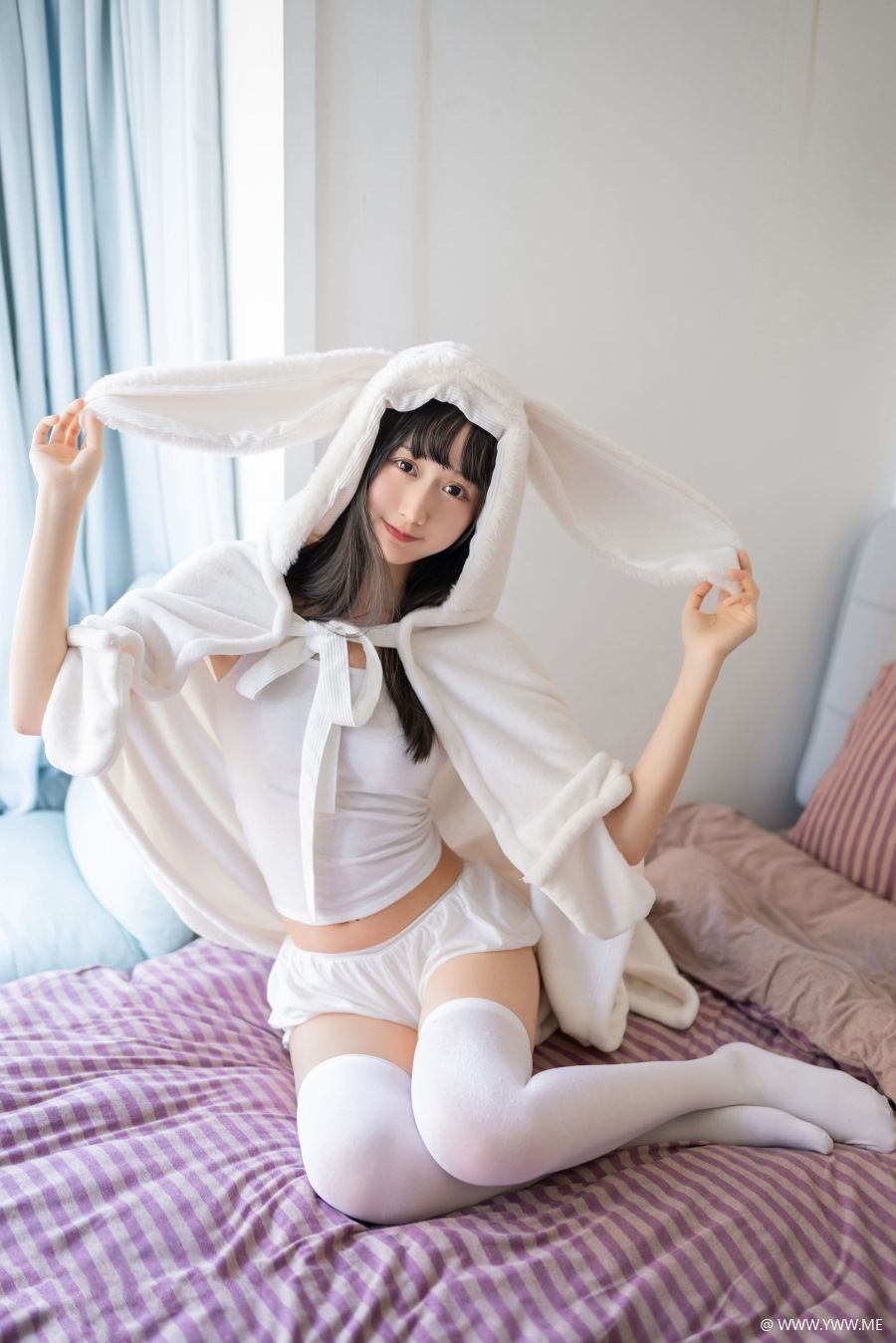 萌系小姐姐木绵绵OwO – 浴巾兔子-像素点