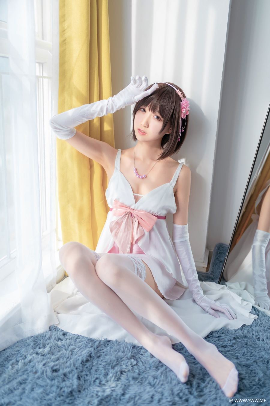 萌系小姐姐木绵绵OwO – 加藤惠cos礼服部分-像素点