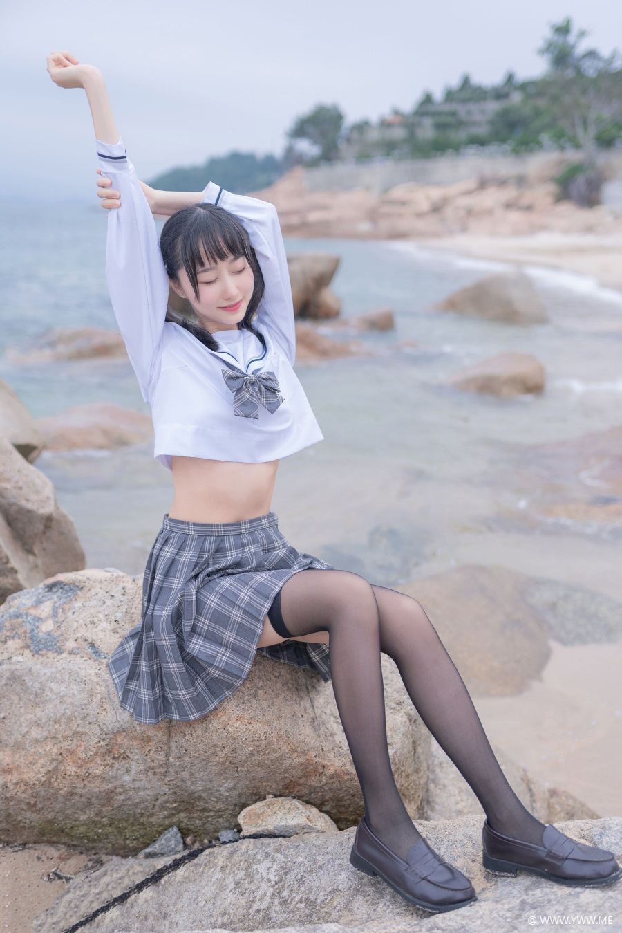萌系小姐姐木绵绵OwO – 海边JK-像素点