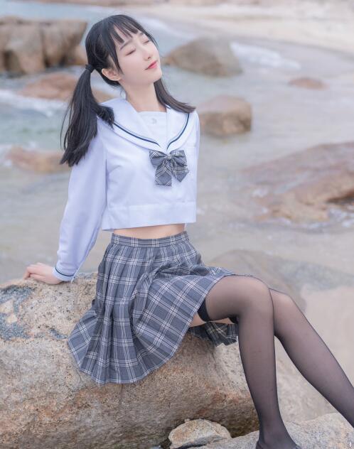 萌系小姐姐木绵绵OwO – 海边JK