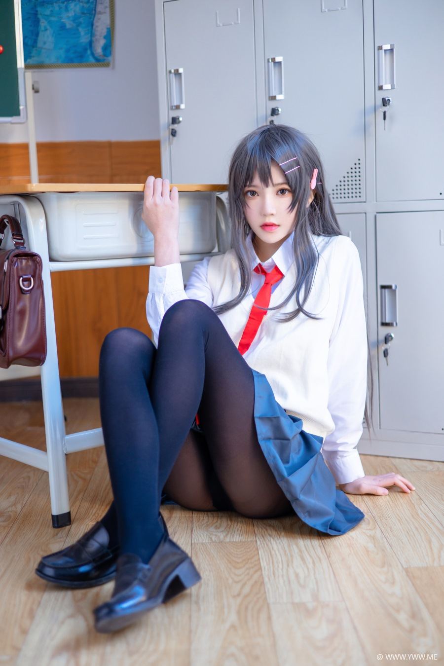 萝莉风COS 桜桃喵 – 麻衣制服-像素点