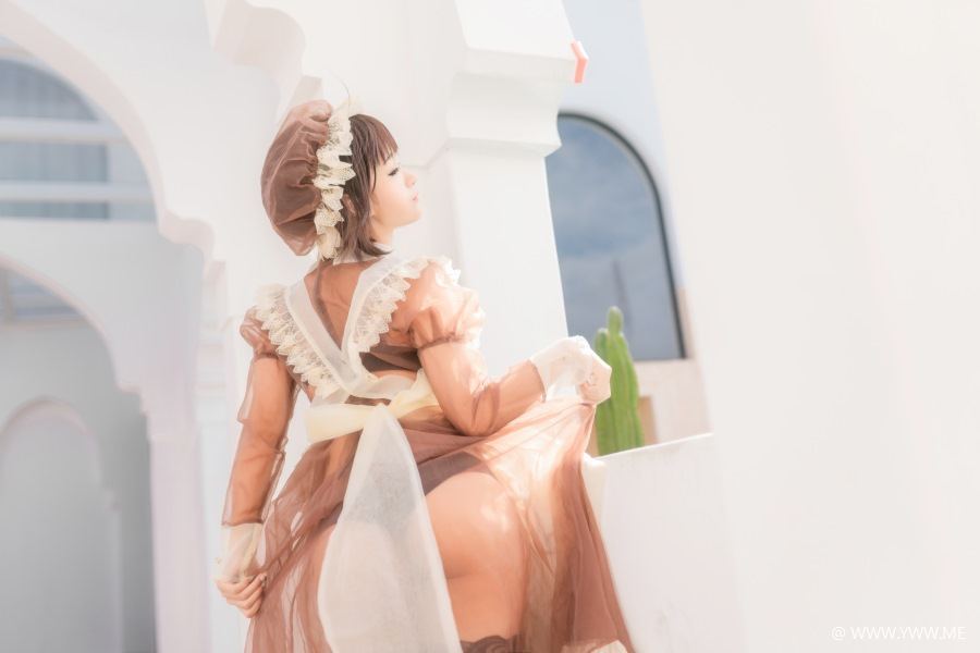 知名Coser@蠢沫沫 沫沫真爱版 纱-室外女仆-像素点