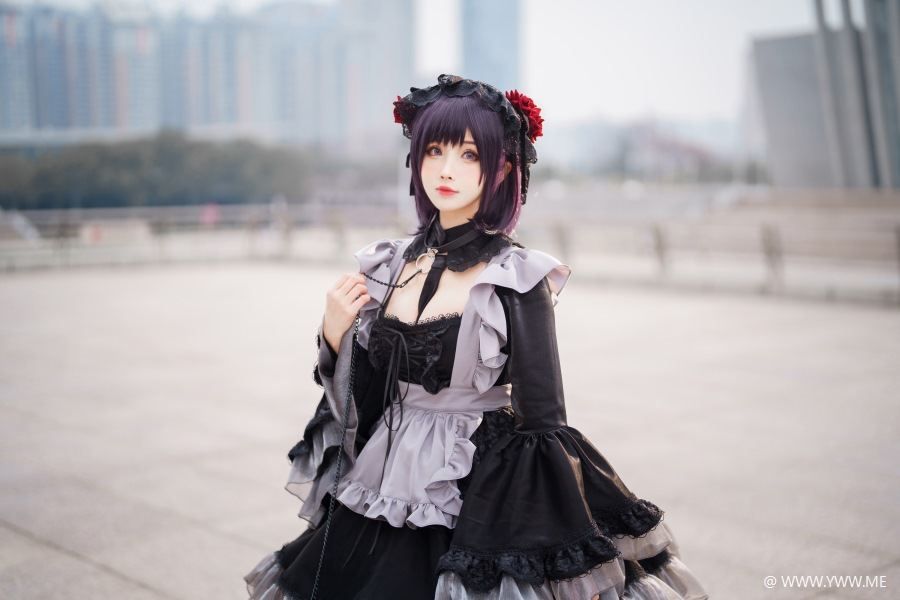 知名动漫Coser@rioko凉凉子 更衣人偶坠入爱河 喜多川海梦cos黑江雫女仆装(漫展+game)-像素点