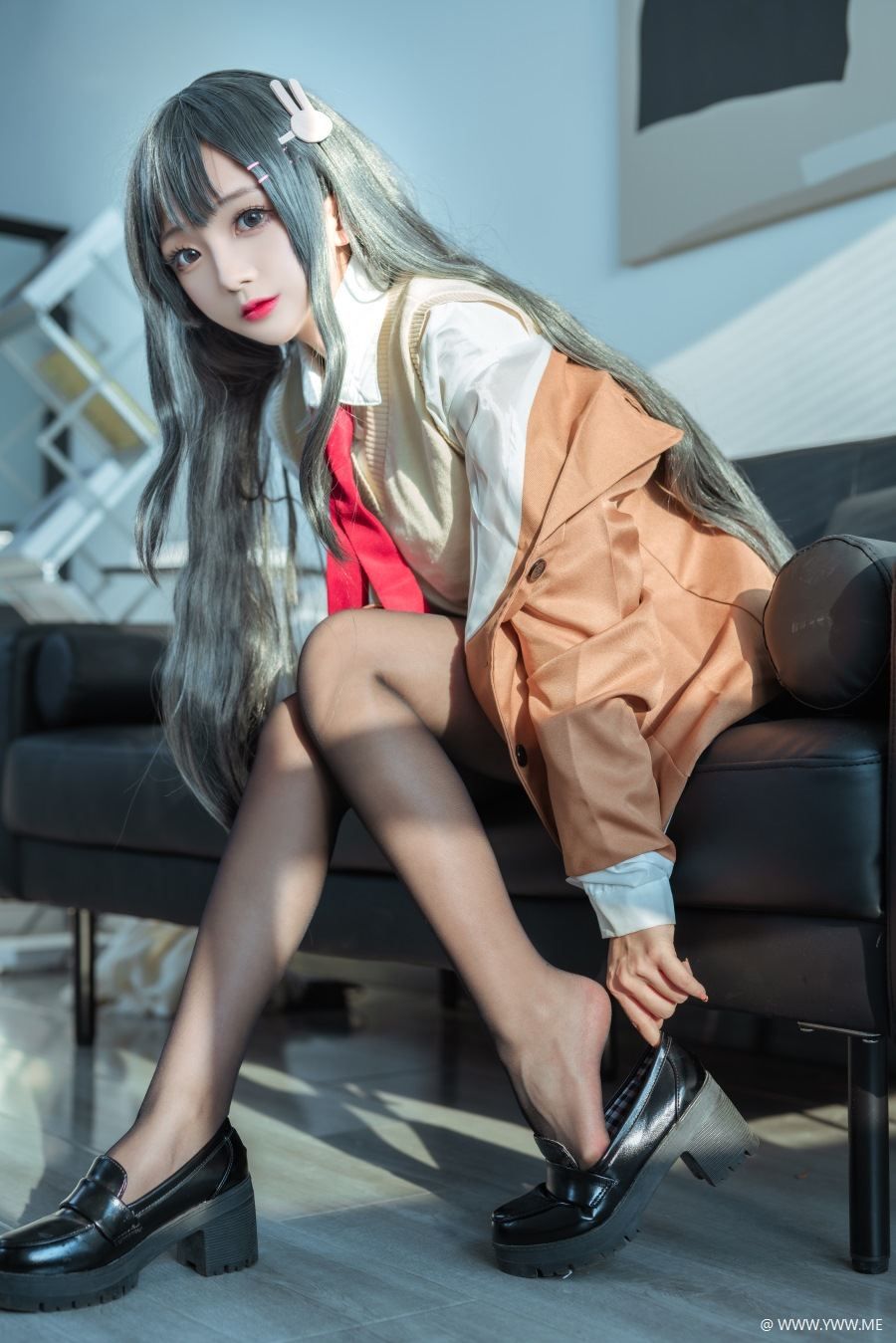 微博美臀@日奈娇 麻衣校服-像素点