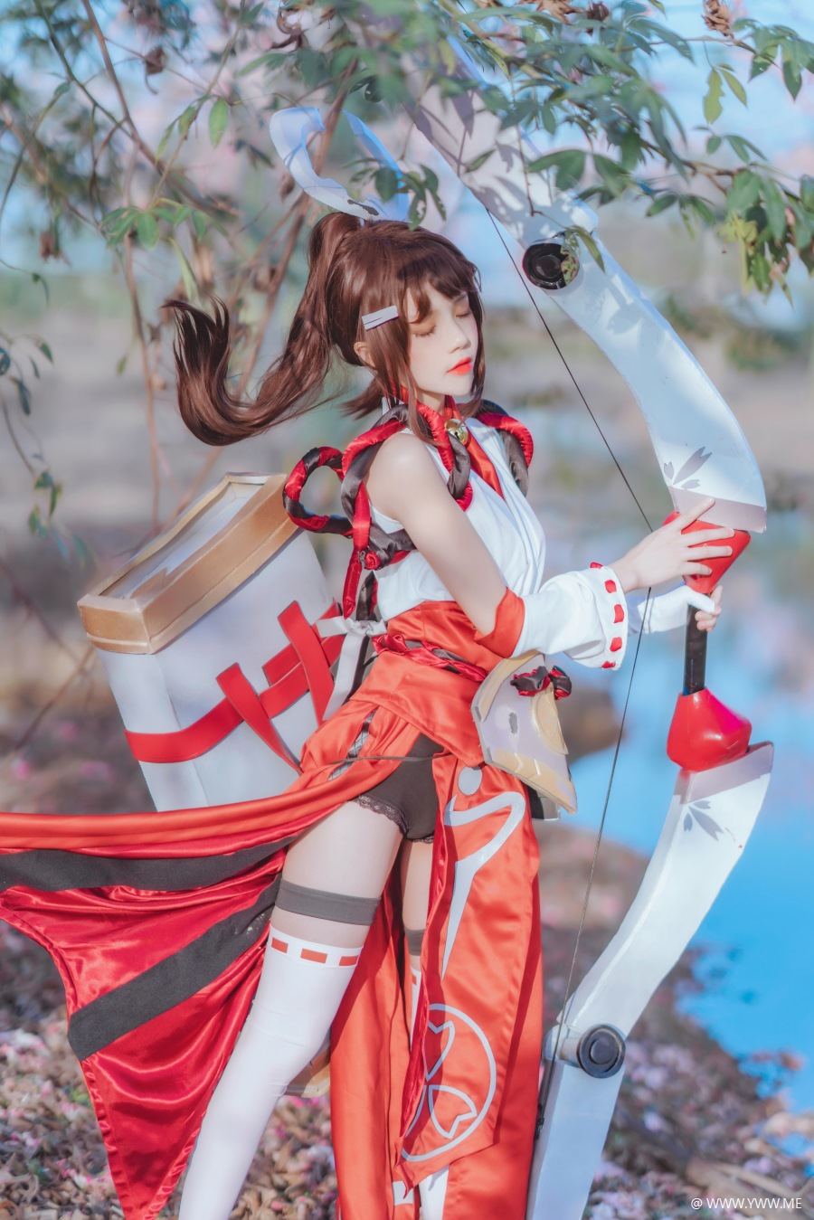 萝莉风COS 桜桃喵 – 花见巫女-像素点