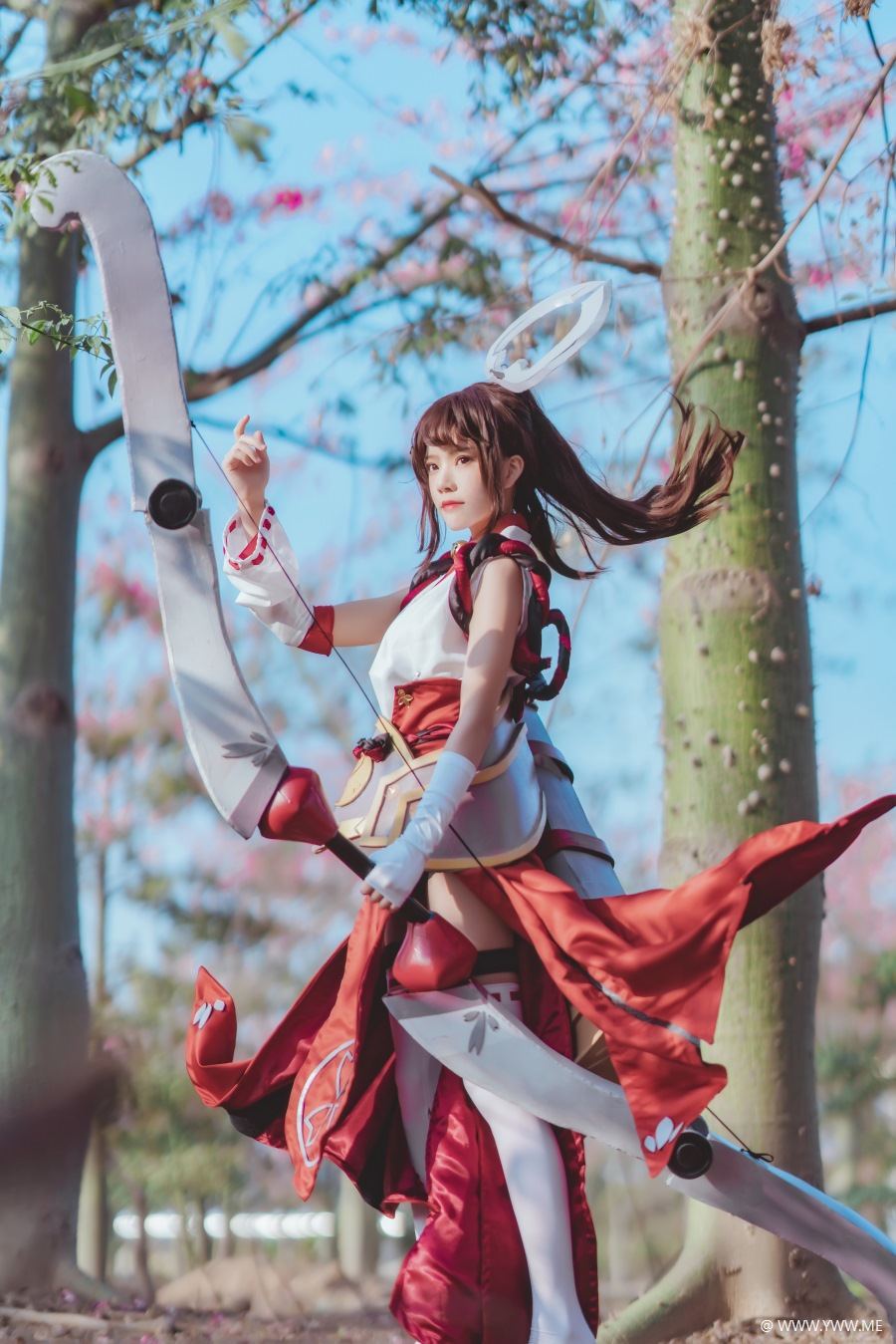 萝莉风COS 桜桃喵 – 花见巫女-像素点