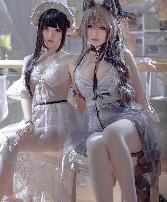 可爱人气Coser面饼仙儿 – Arknights 黑x森蚺バレエ(&半半子)