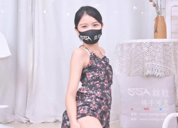 [SSA丝社] 穿搭 NO.020 淑贞 碎花连衣裙纯欲系列服装穿搭示范丝袜效果换装