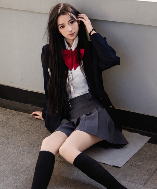 [足愉心] NO.006 云悦（搭配：JK制服、皮鞋、黑色长筒袜、肉色踩脚袜、裸足）基础版
